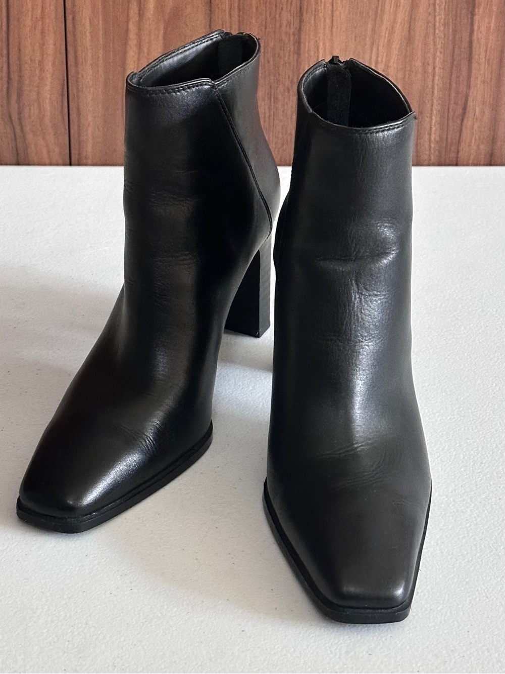 Mango Women’s Black Leather Ankle Boots Size 5.5 (36)